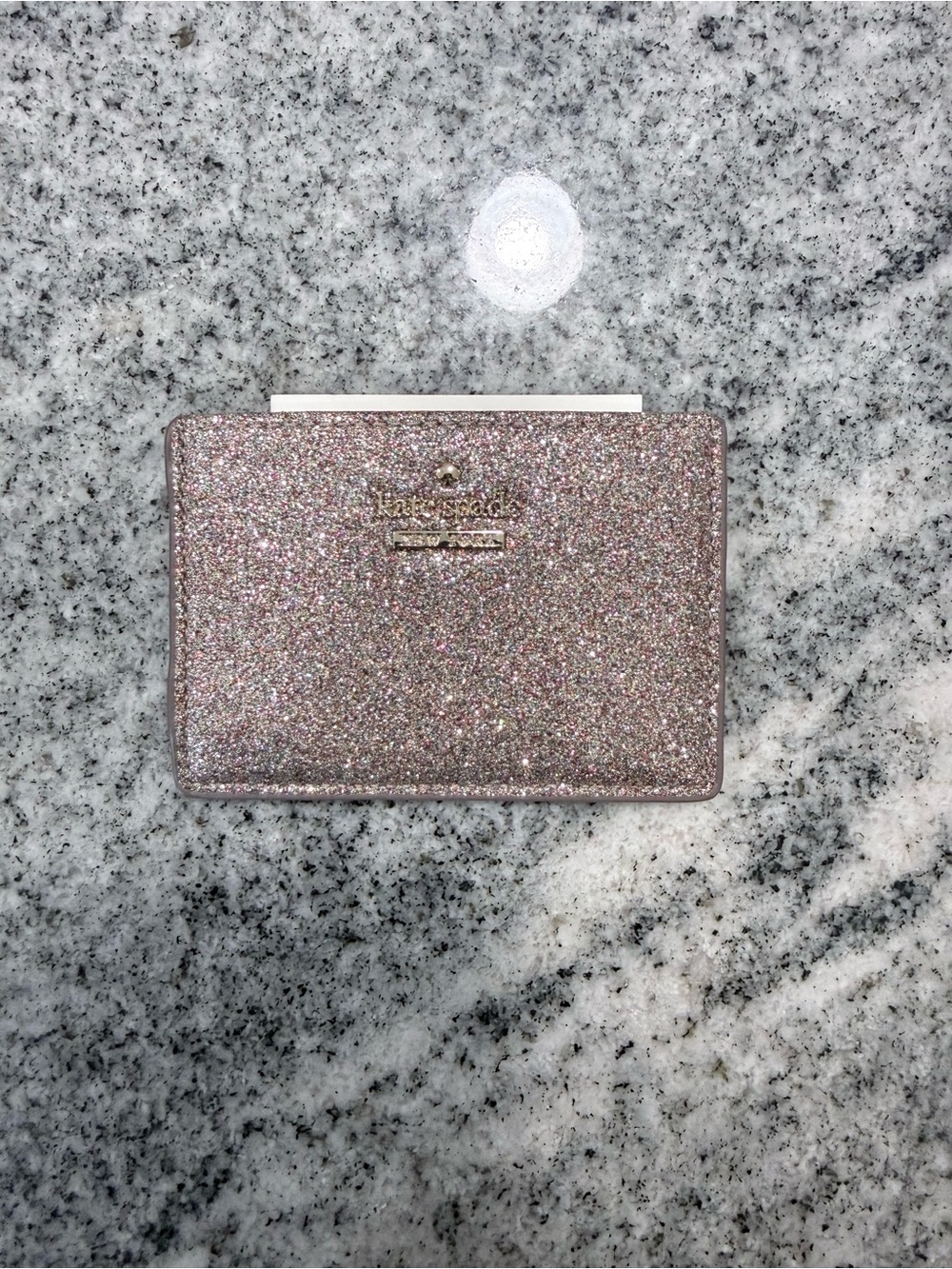 kate spade Rose Gold Glitter Card Holder